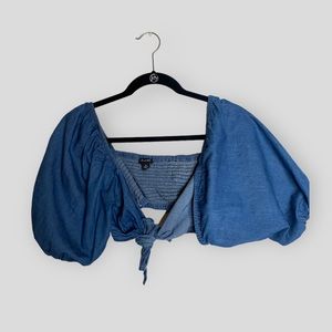 Blue Jean tie crop top